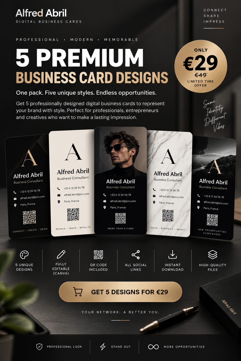 The Classic digital business card template