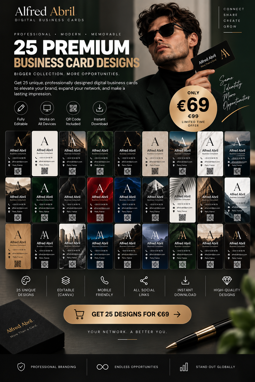 Aurelia premium business card template