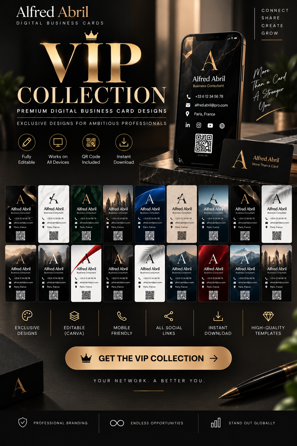 VIP Collection digital business card preview